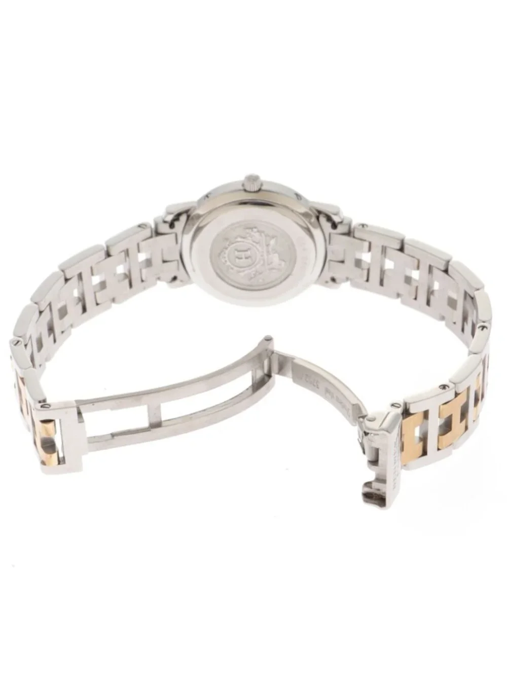 Hermes Clipper SS Watch Beige Dial